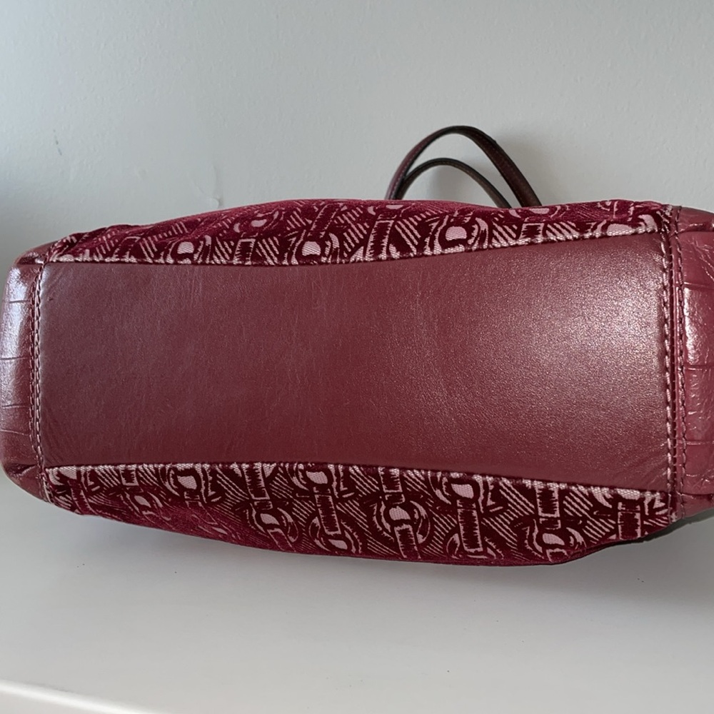 COACH F39024 FLOCKED VELVET CHAIN PRINT LEXY BAG CLARET RED - Picture 5 of 11